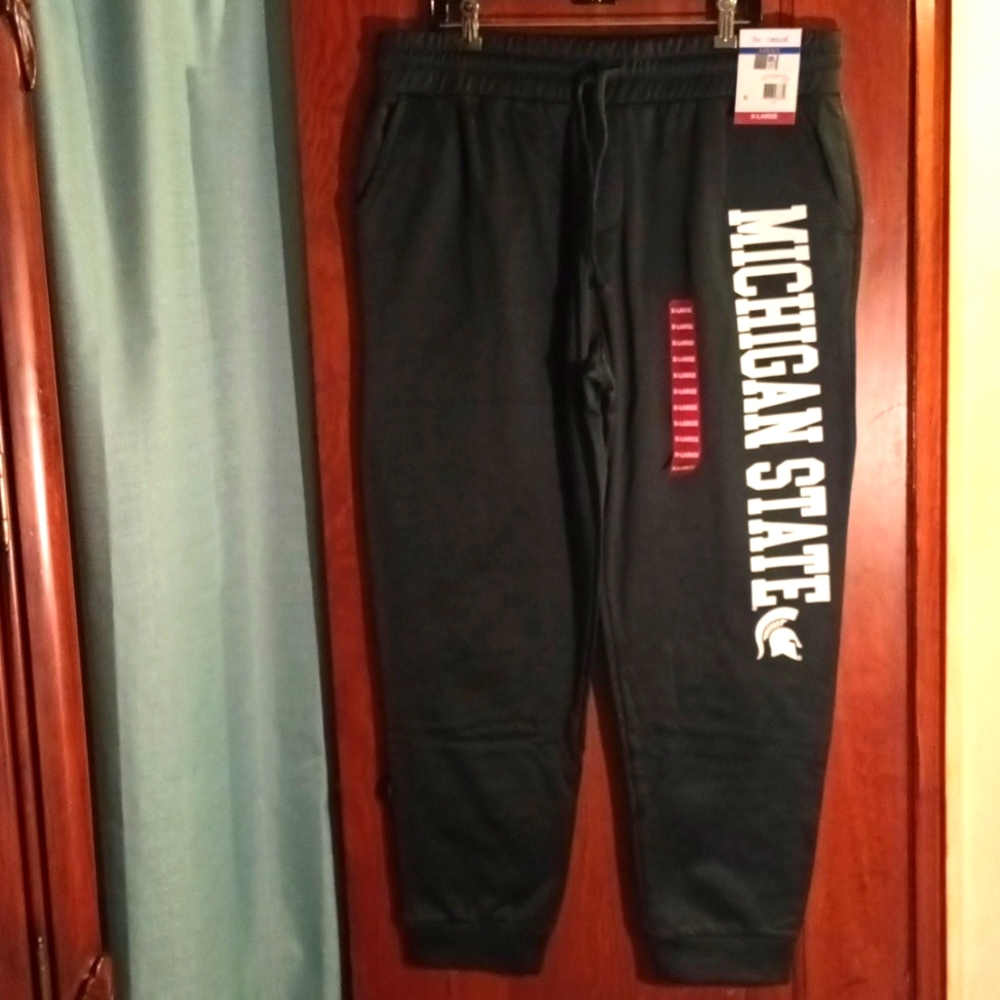 NWT Men's Size XXL Green Liv Casual Michigan State Spartans Sweatpants